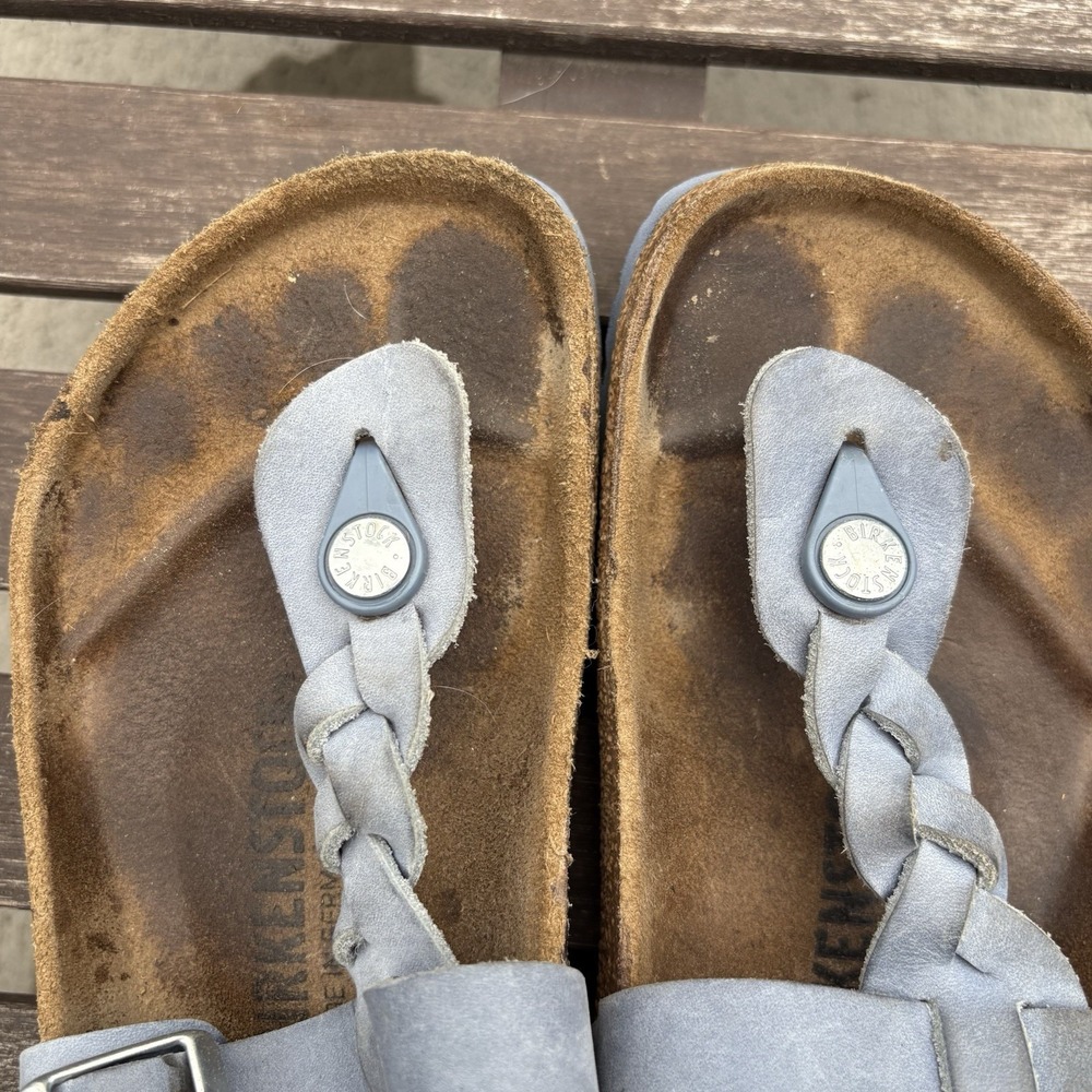 BIRKENSTOCK Womens Dusty Blue Gizeh Braided Slide Sandal Thong Size EU 37 / US 6 - Picture 10 of 16